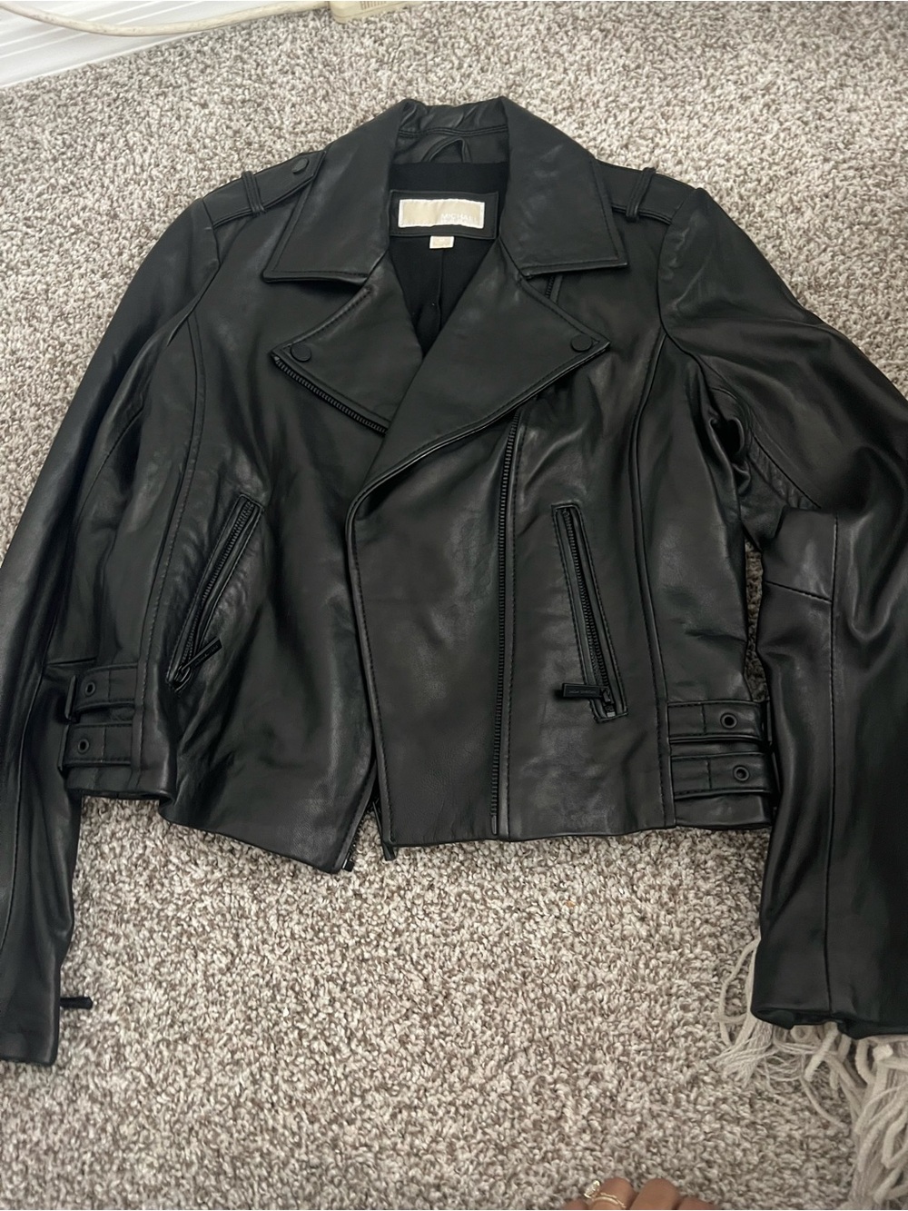 Black Michael Kors Leather Jacket